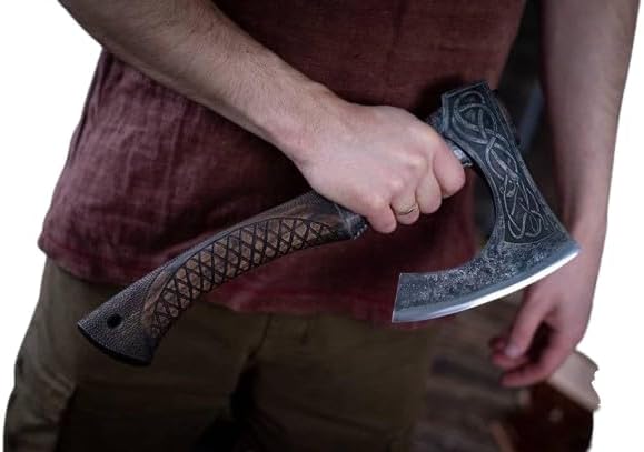 22 Viking Axe Norse Axe || Real Dane Axe Tomahawk Viking Ax Hatchet Beared Camping Axe Viking Gift for Him Prop Tool