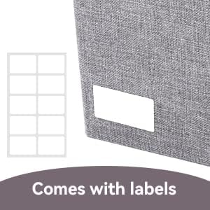 Bagnizer Large 17 42 Quarts Collapsible Stackable Storage Bins with Lids [3-Pack] Foldable Fabric Linen Storage Boxes Cube Closet Organizer Baskets with Label for Home (16.7 x 12 x 12 Gray)