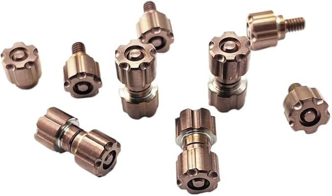3 Sets Titanium Alloy Thumb Stud Screw Replacements are Suitable for Diameter 4MM Screw Hole(Gold)