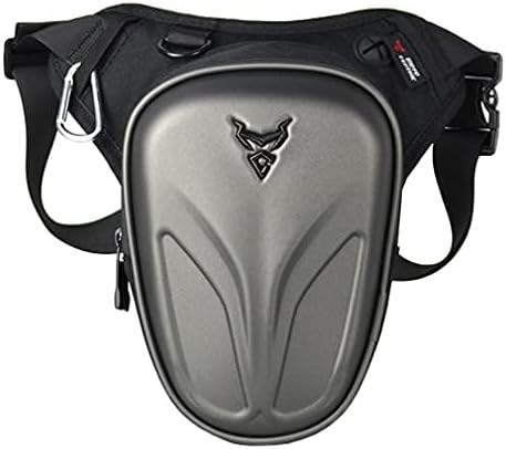 Hebetag Motorcycle Drop Leg Bag Oxford Waist Pack for Men Women Bum Hip Fanny Belt Purse Pouch Outdoor Travel Sports Hiking Bike Riding Cycling Thigh Daypack Black Gray