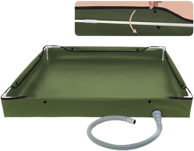 Upgraded Portable Shower Pan 31.5×31.5 Foldable Camping Shower Base &amp Floor with Detachable Drain Pipe Ideal for Camping RV Outdoor Indoor Portable Shower Stall