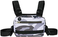 Outdoor Chest Rig Bag For Men Tactical EDC Chest PackBuilt-In Headphone hole Lightweight Utility Chest Rig Pouch For Running Cycling Workouts Hiking(GreyCamouflage)