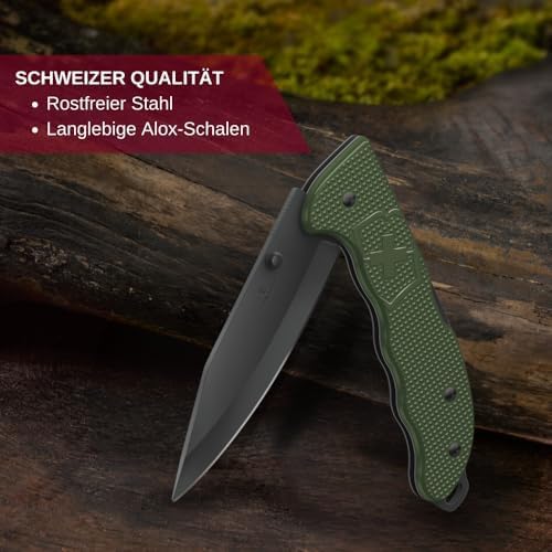 Victorinox Evoke Swiss Army Knife Featuring a Foldable Blade with Thumb Stud and Lockback Mechanism