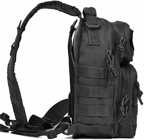 REEBOW GEAR Tactical Sling Bag for Men Military Single Shoulder Backpack Outdoor EDC Range Pack (Black)