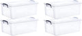 Superio Storage Bins with Lids Clear Plastic Containers for Organizing Stackable Totes BPA Free Odor Free Organizer Boxes for Home and Dorm (4 Pack 22.7 Qt)