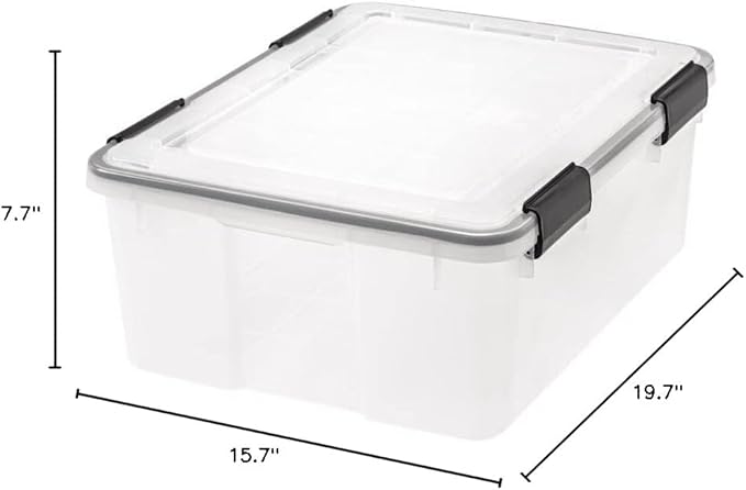 IRIS WEATHERTIGHT 7.7 in. H x 15.7 in. W x 19.7 in. D Stackable Storage Box - Case of: 6 Each Pack Qty: 1