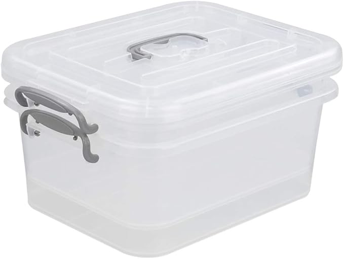 2 Packs Storage Bin with Lid 8 Liter Plastic Box Set