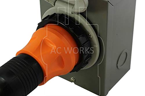 AC WORKS Generator to Transfer Switch 50Amp Inlet Box Adapter (L14-30 30Amp 4-Prong to CS6364 Compact)