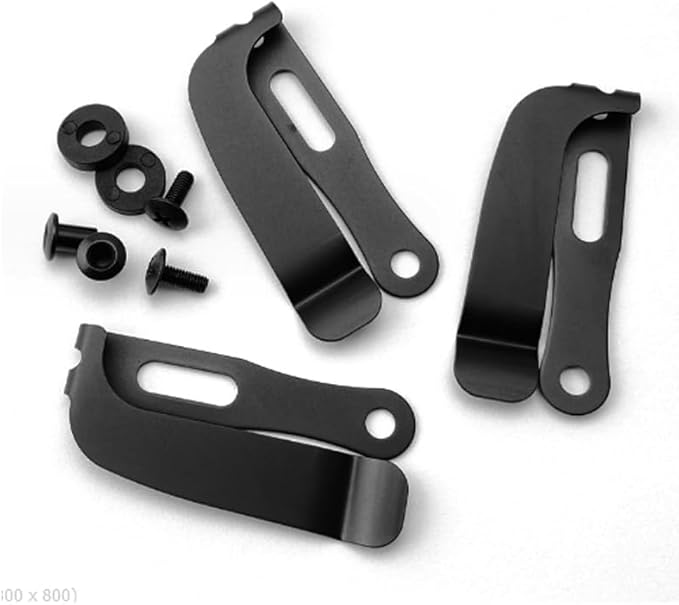 1PC Deep Carry Pocket Clip with 2 Sets Screws Fits for Kydex Sheath and Leather Knife Case Premium CNC Stainless Back Clip