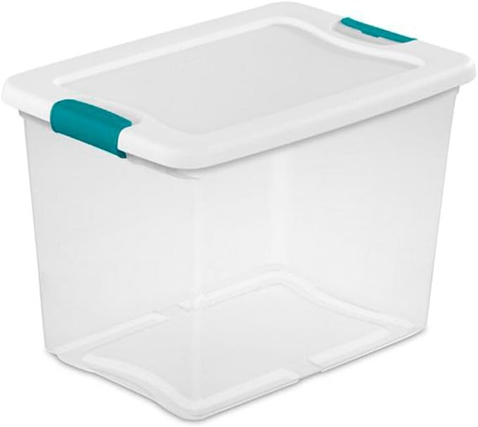 For Sterilite 25 Quart Latching Storage Box Stackable Bin with Latch Lid 6 Pack