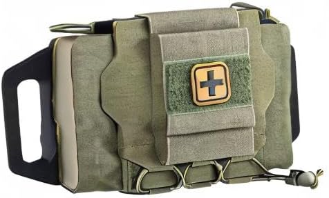 Tactical IFAK Pouch Tactical Blow Out Kit Bag Medical Pouch First Aid Kit System Medical Pouches Emergency Survival Bag for Outdoor Travel Hiking with MOLLE (Color : Green)