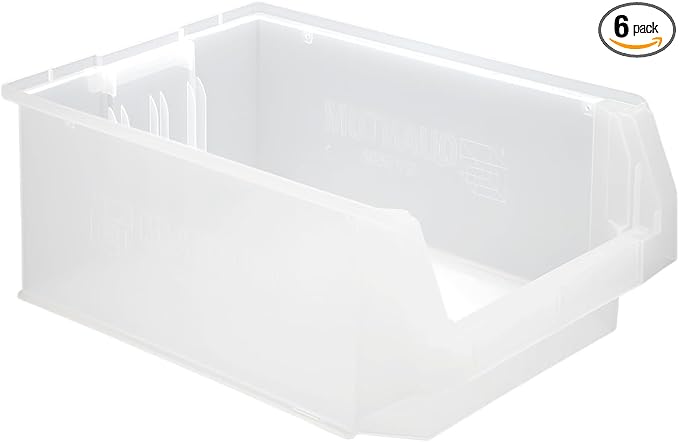 Quantum Storage Systems QMS531CL MAGNUM Heavy Duty Part Organizer Clear Bins 20 L x 13 W x 6 H 6 Pack