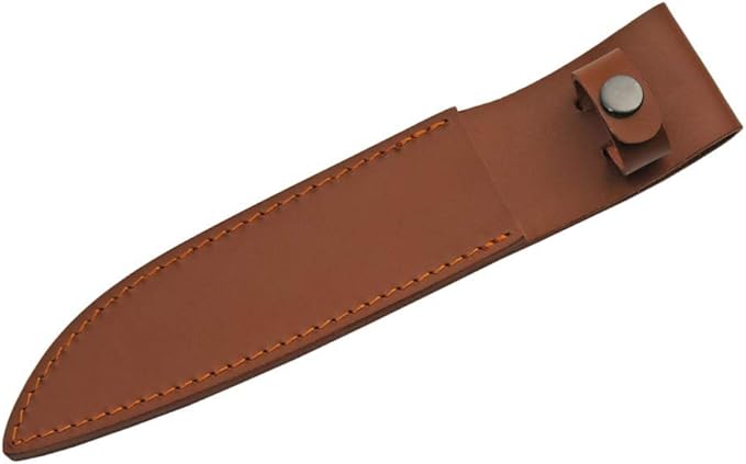 SZCO Hunting Knife 12.25 Inch - Flag Camping Knife with Leather Handle Stainless Steel Blade &amp Sheath - Pocket Knife for Hunting Camping &amp Outdoor Uses - Knives for Men