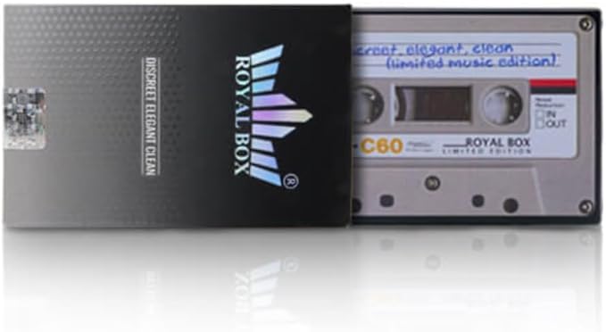 Generic Original Black Royal Box Cassette Black 8 Compartment Snuff Wallet Box with Built in 3 Metal Alloy Straw