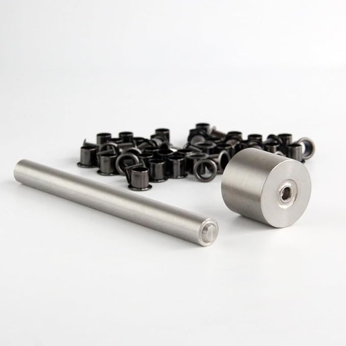 50PCS 7MM CNC Stainless Eyelet Rivets with 1 Set Punch Installation Tool Fit for Kydex Sheath Knife Case DIY Accessory