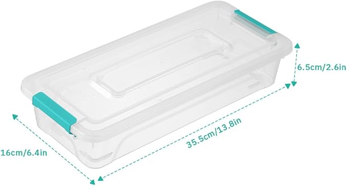 Plastic Storage Containers Clear Craft Storage Bins with Grey HandleOrganizer Box with Durable Lids Stackable Containers for Organizing Craft and Tools (8 Pack-4 Quart Green)