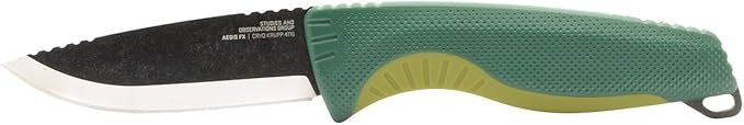 SOG Aegis FX Corrosion-Resistant Outdoor Survival Fixed Blade Knife | CRYO 4116 Krupps Steel | GRN Rubber Handle | UMS Sheath
