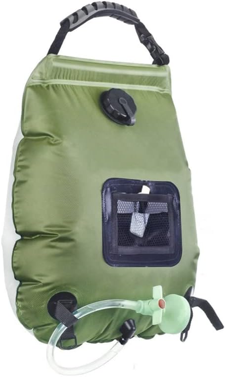 Solar Shower Bag 5 gallons 20L Solar Heating Camping Bath Bag Large Capacity Water Storage Bath Removable HoseOn Off Switchable Shower Head for Traveling Beach Swimming Hiking