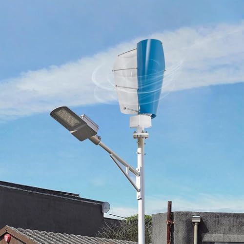 12000W Wind Turbine Generator Kit with MPPT Controller 12V/24V/48V Helical Blades Magnetic Levitation Windmill for Home &amp Street Lighting Blue 24V Power Solution