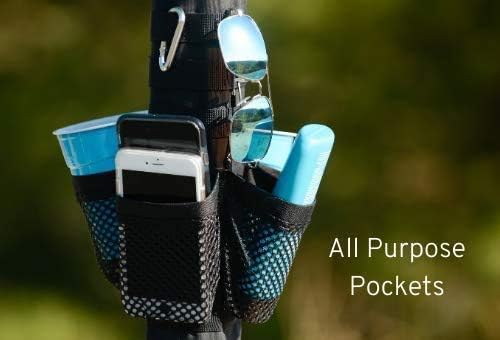 ezSTOW Canopy Organizer - Organize Your Awning Drink Holder Paper Towel Storage Sunscreen Pockets Trash Bags Attach to Tree Outdoor Hunting Ballgame Camping Baseball Soccer Track