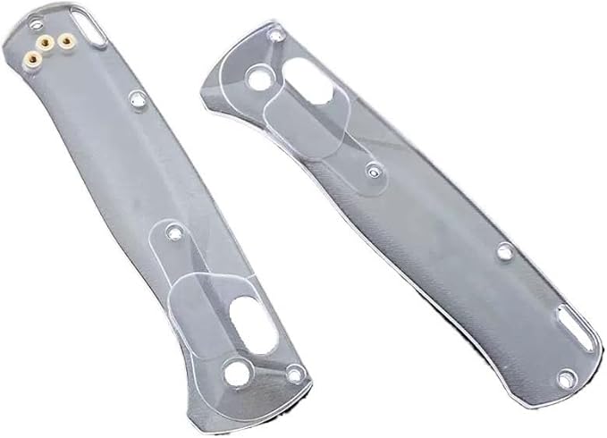 2-Piece Pair CNC Acrylic Scales Handle Patch Replacement in Transparent White Fits for Bugout 535