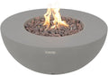 Roca Fire Table Outdoor Fire Pit 34 x 34 Cast Concrete Round Firepit Includes Lava Rocks 45000 BTUs Outdoor Fireplace for Patio Furniture Set Deck Porch Outdoor Heater - Natural Gas