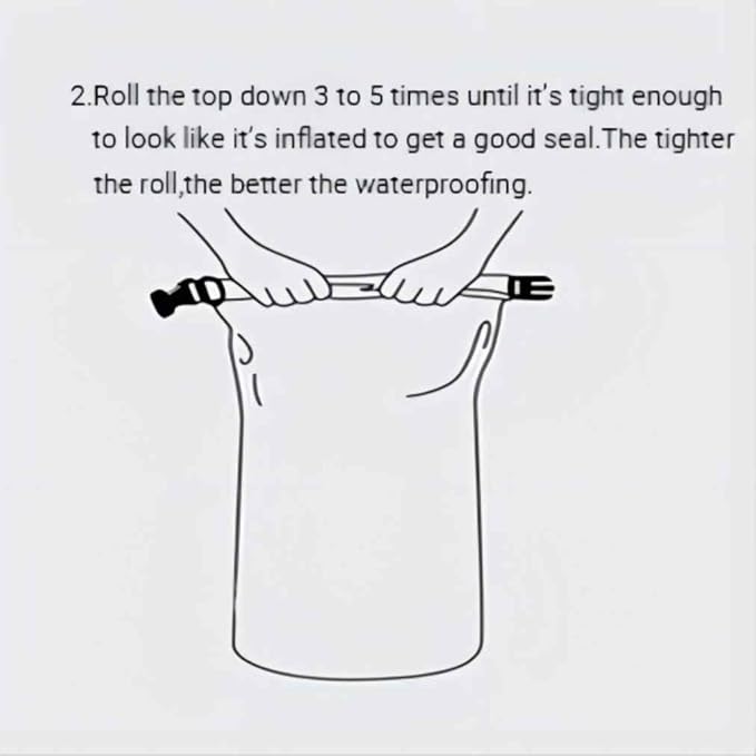 Outdoor PVC Waterproof Bag for Diving Drifting Single or Double Shoulder with Floating Waterproof Bag Swimming Waterproof Bucket Bag (Black2)