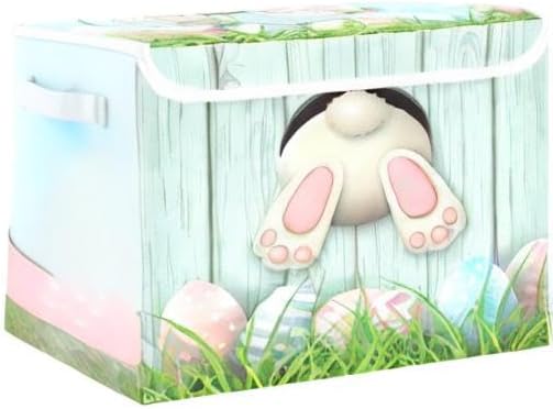 senya Easter Storage Baskets Collapsible Storage Bins with Lids Easter Bunny Bottom with Pink and Blue Eggs Storage Boxes Clothes Baskets for Organizing B06D22020 Pattern 3 One Size