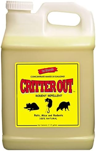 Mouse &amp Rat Repellent: Peppermint Oil Rodent Repellent Get Rid of Rats Mice &amp Rodents in Your Home &amp Outside Protect Engine Wiring Prevent Nesting Stops Chewing. Critter Out 2.5 Gal C