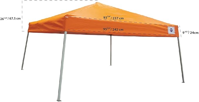 Impact Canopy 10x10 Slant Leg Pop up Canopy Tent Orange-No Sidewall
