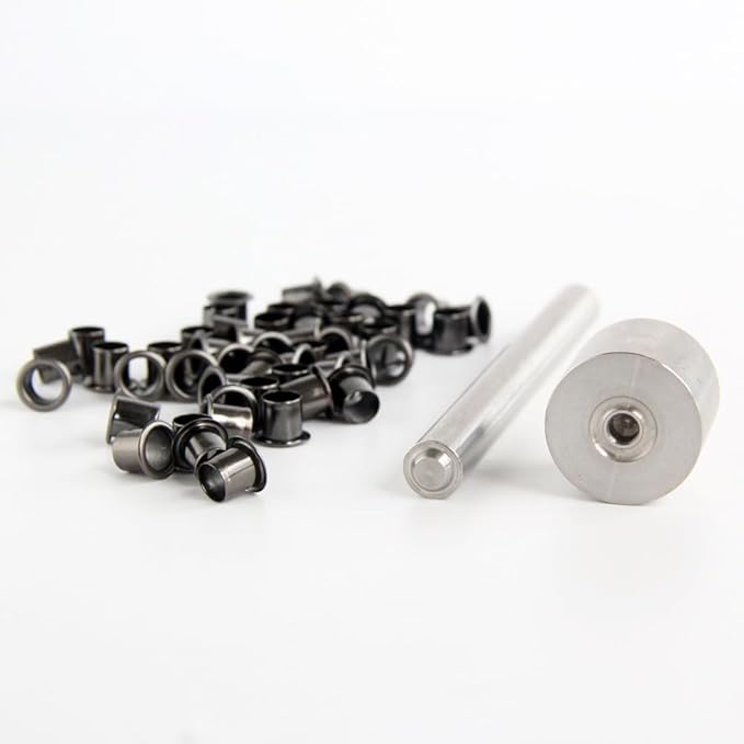 50PCS 7MM CNC Stainless Eyelet Rivets with 1 Set Punch Installation Tool Fit for Kydex Sheath Knife Case DIY Accessory
