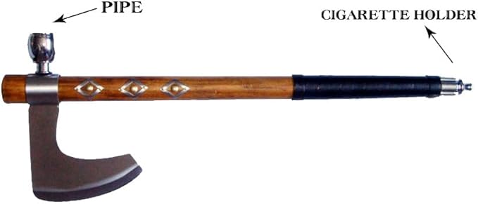 Snake Eye Tactical Native American Peace Pipe Tomahawk Axe 18.75-Inches Overall Length (Brown 3127)