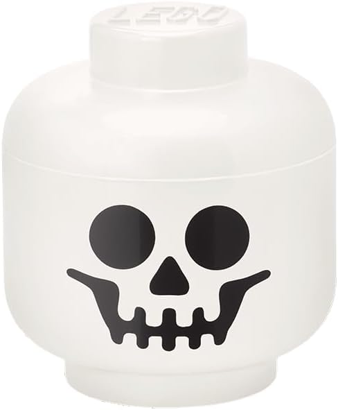 Room Copenhagen LEGO Storage Heads Stackable Storage Container - Buildable Organizational Bins for Kid’s Toys and Accessories - 6.30 x 6.30 x 7.28in - Small Skeleton Holds 250 Bricks