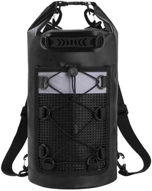 Swimming PVC Pack Dry Bag Backpack for Women Men 10L 20L Waterproof Shoulder Kayak Trekking Drifting Rafting Surfing Boating Bag(Black20L)