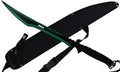 24 Inch Decorative Stainless Steel Machete with Nylon Carrier – Chinese Dao Style Fixed Blade for Camping Outdoor Activities Collections and Gifts - Green
