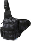 Jungle Leopard Fishing Shoulder Bag Cycling Crossbody Tactical Chest Pack Single Backpack Travel Climbing Camping(MCBK)