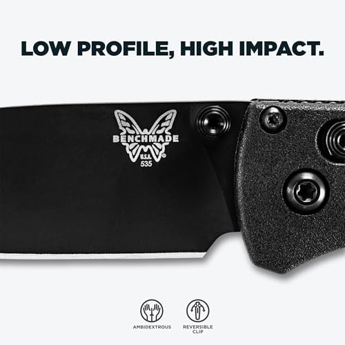 Benchmade - Mini Bugout Outdoor EDC Folding Knife Drop-Point Blade with Black Carbon Fiber Handle (533-3)