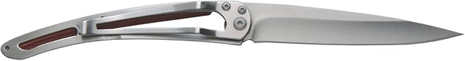 deejo - 37G Folding Pocket Knife with Belt Clip - Mountain Design 3.7-Inch Stainless Steel Blade Coral Wood Handle - Lightweight Everyday Carry for Home Work and Outdoor Use