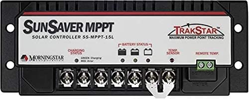 Morningstar SunSaver 15A MPPT Solar Charge Controller SS-MPPT-15L - Solar Panel Regulator Supports 12/24V LA/Li Batteries. Load/Lighting Ctrl HazLoc Rated Low Noise 5 Yr. WTY - Designed in the USA