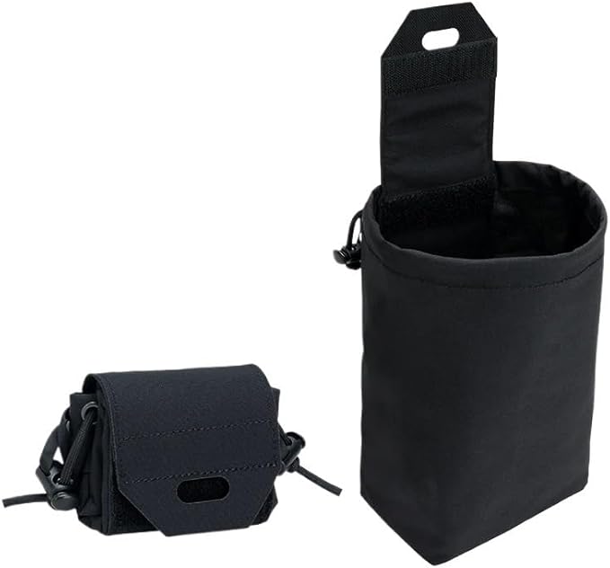 Compatible For Tactical Foldable Recycling Bag Dump Pouch Drop durable Mini(Black)