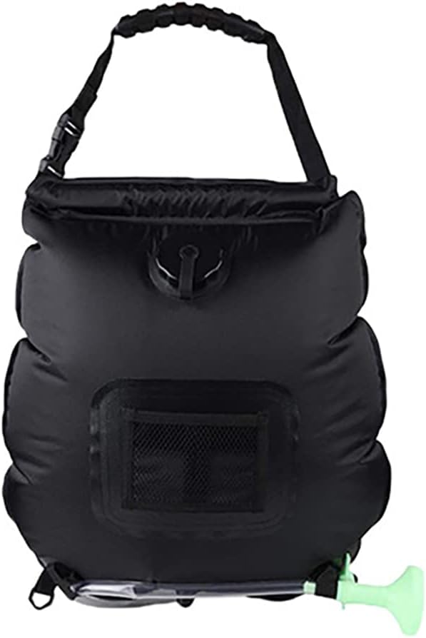 20L Camping Solar Shower BagSolar Heating Portable Shower Bag Camp Shower with Removable Hose for Traveling Hiking Climbing OutdoorBlack