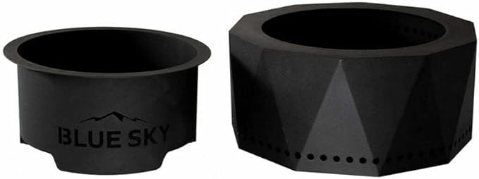 Blue Sky Outdoor Living Ridge Portable Fire Pit Portable Smokeless Fire Pit with Carrying Bag Black