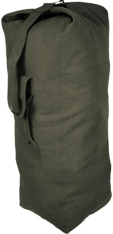 Top Load Heavyweight Cotton Canvas Tactical Military Duffle Bag Carryall Shoulder Storage Bulk Travel Bag Olive Drab - 14 x 14 x 41
