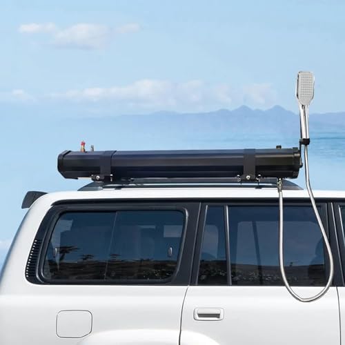 Portable 18L Pressurized Water Tank for Camping Shower Off-Road Roof Rack Mounted High-Pressure Water Gun Spray Head Ideal for Overlanding and Outdoor Adventures