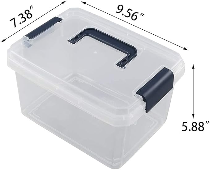 4.5 L Plastic Latch Storage Boxes with Lids 6-Pack Plastic Boxes