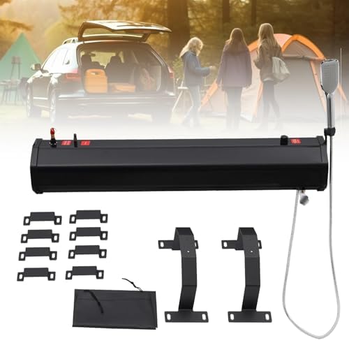 Portable Solar Shower - 18L/20L/30L Pressurized Water Tank for Camping &amp RVs Includes 4.92ft Hose &amp Shower Head Ideal for Off-Road Vehicles &amp Trucks 30L/6.6Gal Capacity