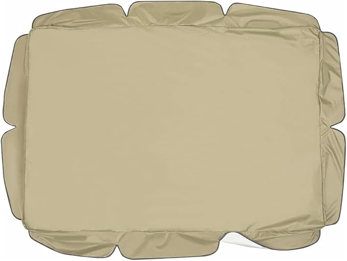 Garden Swing Canopy Replacement for 2 &amp 3 Seater Outdoor Patio Swing Water Resistant Hammock Cover with Sun Shelter for Seat Furniture (Beige 249 * 185 * 18cm)