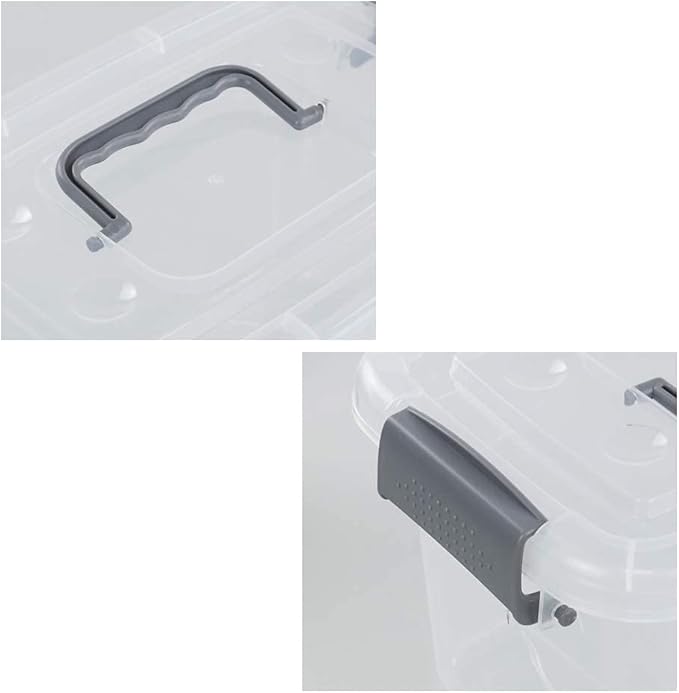 Readsky 5 L Clear Plastic Latch Box with Lids and Handle 6 Packs