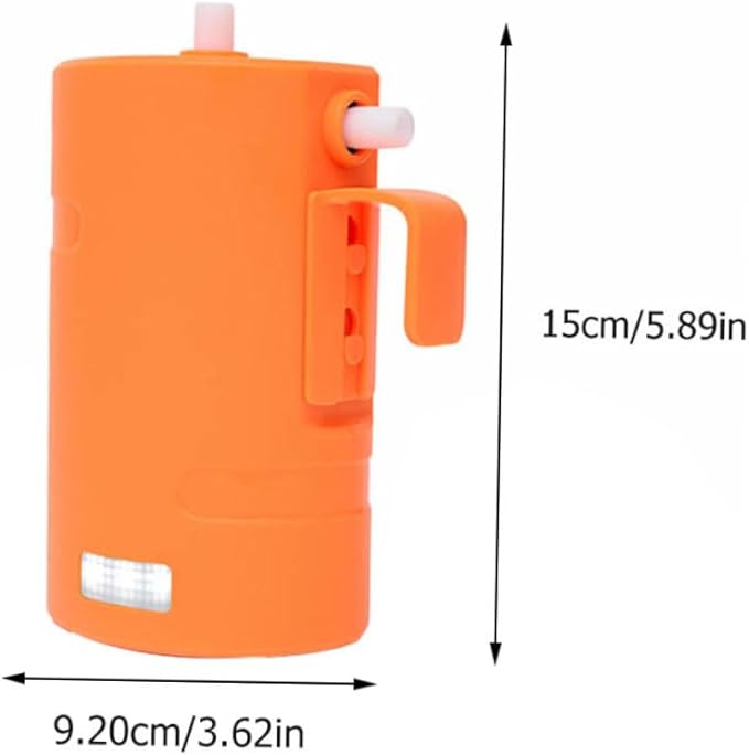 Abaodam 1Set Shower with Lighting Outdoor Camping Shower Rechargeable Battery Powered Compact Design for for Beach and Hiking Adventures Orange