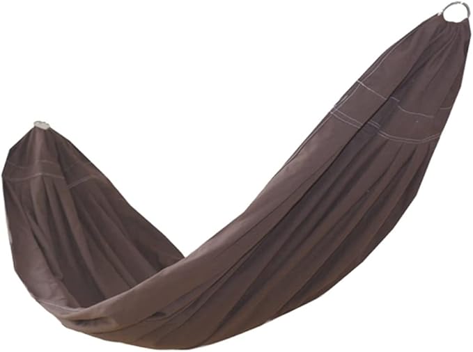 Portable Hammock Portable Double Hammock Rollover Prevention Yard Garden Backyard Canvas Fabric Hammocks Hanging Swing Bed for Backpacking Beach (Color : Brown Size : 200 * 100cm)